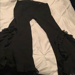 Black Ruffle Bottom Dress Pants
